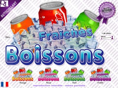 Autocollant BOISSONS Fraîches glaçons