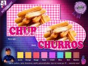 Autocollant CHURROS motif serviette rectangle ou ovale