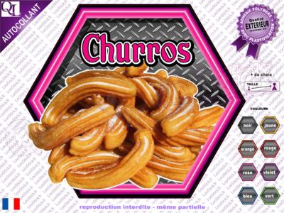 Autocollant CHURROS hexa effet métal