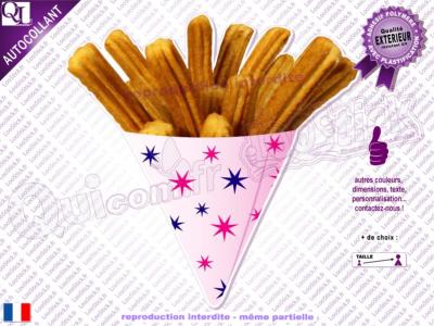 Autocollant CHURROS sachet Etoiles