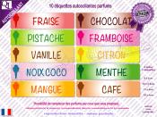 Etiquettes autocollantes PARFUMS couleurs Glace Boule (ref1)