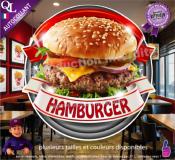 Autocollant HAMBURGER ruban forain STICKER