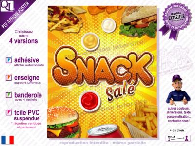 PLV SNACK SALE| choix : affiche autocollante - diffusant pour enseigne lumineuse - banderole - toile imprimée