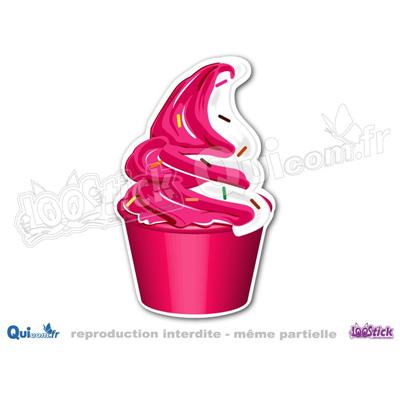 Autocollant Glace Cup Fraise