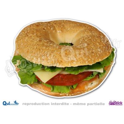 Autocollant Sandwich Bagel Saumon