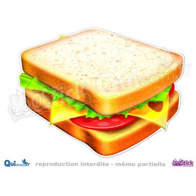 Autocollant Sandwich Club Dessin