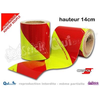 Bande réfléchissante Pompiers Rouge Jaune Fluo SOUPLE