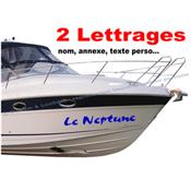 2 Lettrages adhsifs Bateau coque rigide