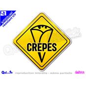 Autocollant CREPES panneau australien jaune
