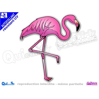 autocollant FLAMANT ROSE