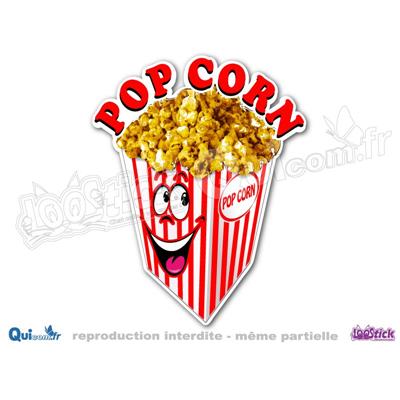 Autocollant Pop-Corn Paquet Cartoon Lettrage