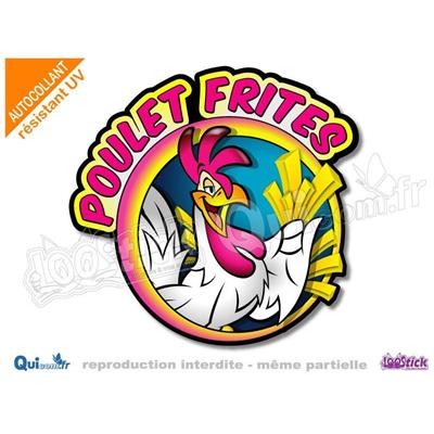 Autocollant POULET FRITES FUNNY PINK