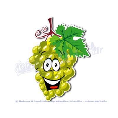 Autocollant Cartoon RAISIN BLANC