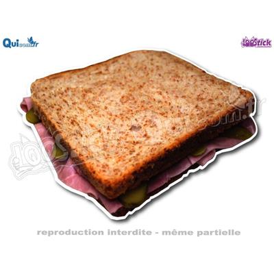 Autocollant Sandwich Club Jambon Cornichons