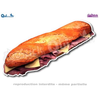 Autocollant Sandwich Pain Jambon Fromage