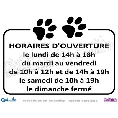 Lettrage Adhésif Horaires motif PATTES