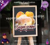 Autocollant BEIGNET POMME forain titre STICKER