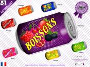 Autocollant CANETTE Boissons Fruits