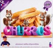 Autocollant CHURROS titre 3D ECUREUILS sticker