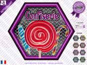 Autocollant CONFISERIE hexa effet mtal