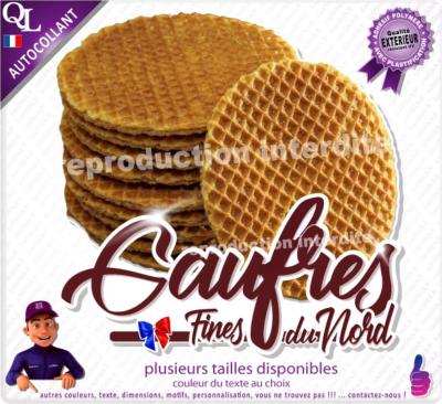 Autocollant GAUFRES FINES du NORD TITRE détouré STICKER