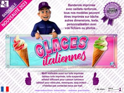 Banderole GLACES Italiennes plv stand Forain (deco1)