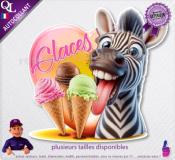 Autocollant GLACES BOULES COEUR zèbre 1