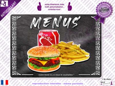 Autocollant MENUS fond ardoise