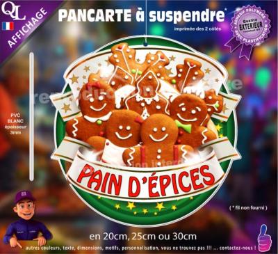 PANCARTE à suspendre PAIN D'ÉPICES ruban forain