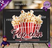 Autocollant POP CORN forain titre STICKER