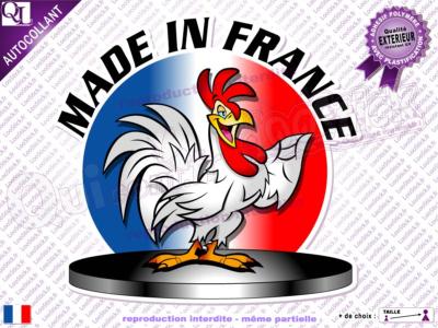 Autocollant MADE IN FRANCE COQ PODIUM