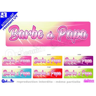 Sticker BANDEAU BARBE A PAPA ref 3 autocollant resistant UV 