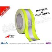 Bande REFLECHISSANTE  Coudre Tissu BLANC JAUNE Fluo