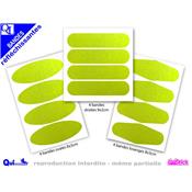 4 Bandes Casque adhésif Réfléchissant JAUNE