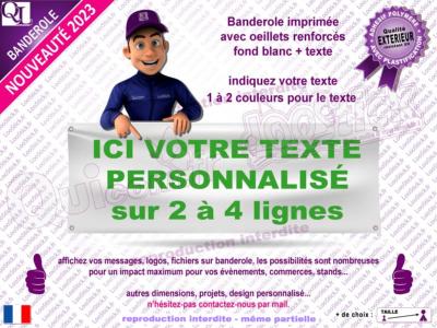 Banderole TEXTE Personnalisé plv stand (2-4 lignes)