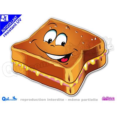 Sticker autocollant CROQUE MONSIEUR comique adhésif résistant UV