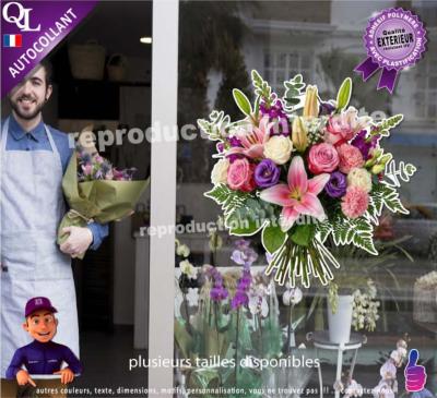 Autocollant  BOUQUET FLEURS ref1 sticker autocollant
