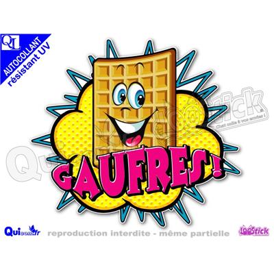 Sticker GAUFRES bulle comique adhésif résistant UV