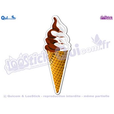 Autocollant Glace Italienne Chocolat Noix de Coco