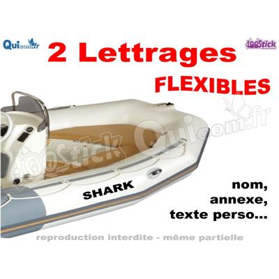 2 Lettrages Bateau Pneumatique