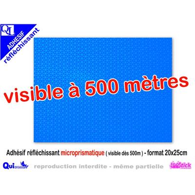 Adhésif Réfléchissant Microprismatique BLEU CIEL format 20x25cm