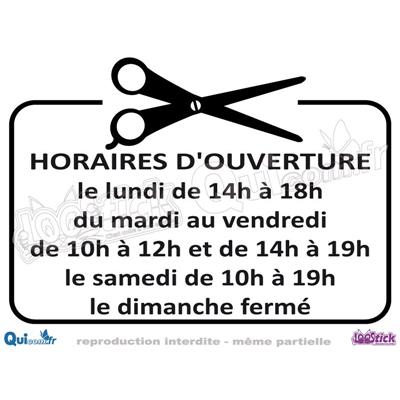 Lettrage Adhésif Horaires motif CISEAUX