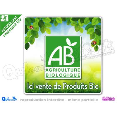 sticker autocollant ICI VENTE DE PRODUITS BIO résistant UV