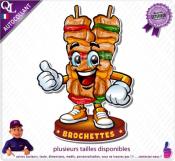 Autocollant BROCHETTES MASCOTTE COMIQUE ref1