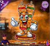 Autocollant BROCHETTES MASCOTTE COMIQUE ref1