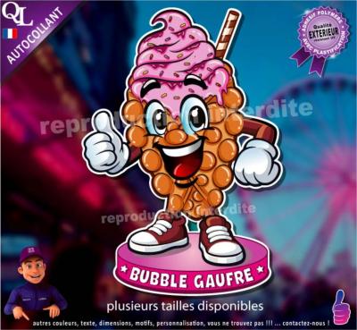 Autocollant BUBBLE GAUFRE COMIQUE ref1