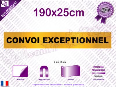 CONVOI EXCEPTIONNEL adhésif - magnet - bâche 190x25cm