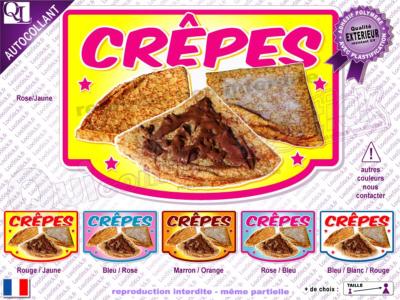 Autocollant CRÊPES cadre plv forain