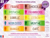 Etiquettes autocollantes PARFUMS couleurs Glace Italienne (ref1)