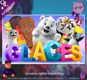 Autocollant GLACES A EMPORTER TITRE 3D affiche adhésive